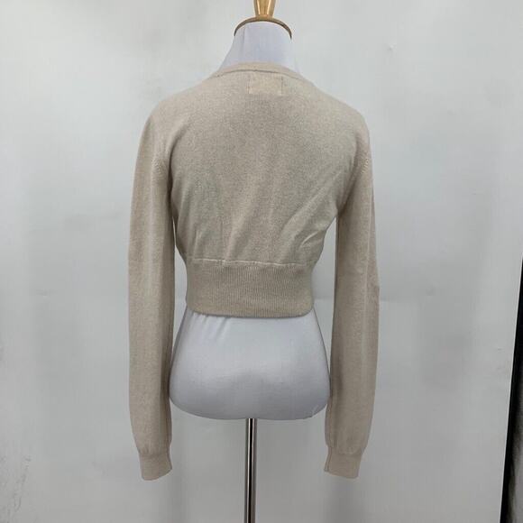 Loulou Studio Cardigan Womens M Medium Beige Batiki Cashmere Cropped Button Up - Picture 7 of 15